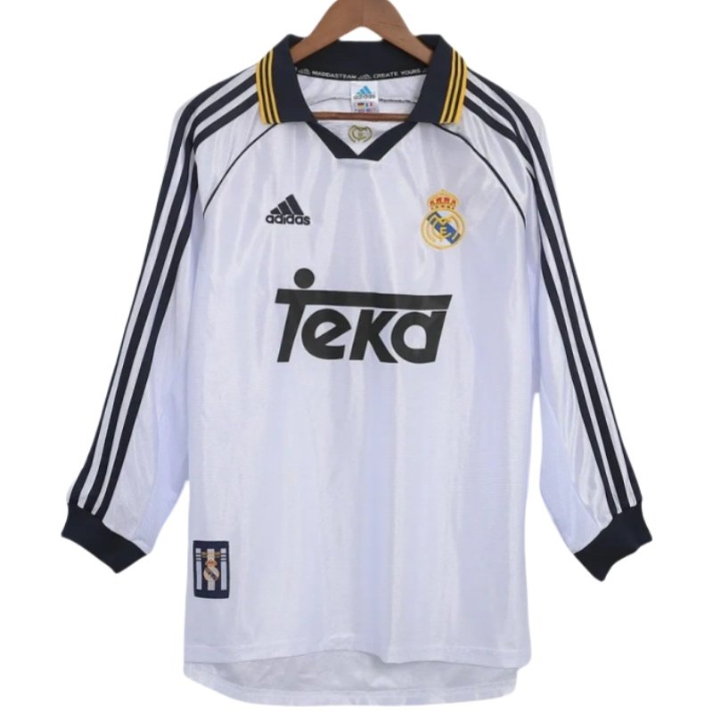 Real Madrid 1999/00 Retro Away Soccer Jersey Long Sleeve