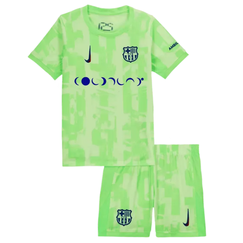 Kids Barcelona Third x Coldplay Kits(Jersey+Shorts) 2024-25