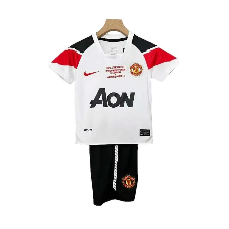 Manchester United 10-11 Away Champions League Retro Kids Kits Youth Apparels Jersey